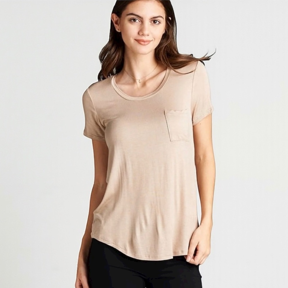 Stark X Linen Oversized Pocket Tee in Sand (Beige) Size Small